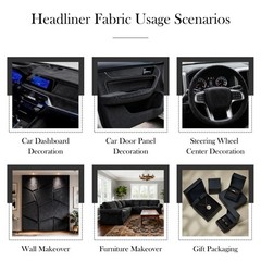Black Suede Headliner Fabric 96″ x 60″ – Foam Backed Car Interior Material, Auto