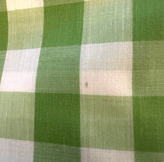 Vintage Large 1 in Gingham Print Fabric Cotton Blend 3 .25 Yds X 44″ Green READ