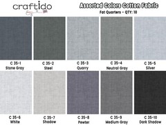 Craftido – 11 Options Solids with Tweed Tonals – Assorted Color Cotton Quilt…