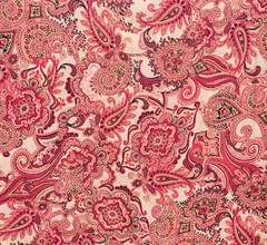 Printmaker Fabric Soft Flowy Burgundy Red Green Paisley 2+ yds 44 in