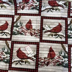 Cardinals all over cotton fabric 1 yard cut