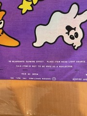 Vintage Halloween Fabric Glow In The Dark 60×80 Frankenstein Black Cat Purple