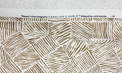 SCHUMACHER KATAMA CARAMEL BROWN BLOCK GEO EXCLUSIVE LINEN FABRIC 2.1 YARDS 54″W