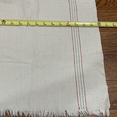 Vintage Linen Grain/Feed Sack Fabric Green Red Stripe 31×36
