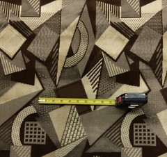 LARSEN TOSHIBI TAUPE BEIGE GEOMETRIC VELVET UPHOLSTERY FABRIC BY THE YARD 51″W