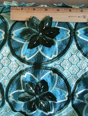 African 3D Embroidered Lace Fabric Beaded w/Flowers 51″x5 yds