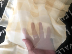 4+ Yd 58X145″ Vtg Butter Yellow Plaid SHEER Voile Chiffon FABRIC Craft Curtain