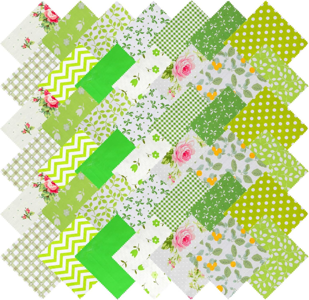 42Pcs Pink Charm Packs for Quilting, 100% Cotton Fabric Squares 5 x 5Inch Pre-Cu