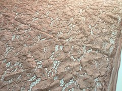 Summer MAUVE Floral Pattern Double Dyed Flat Lace on Mesh Fabric by the Yard –