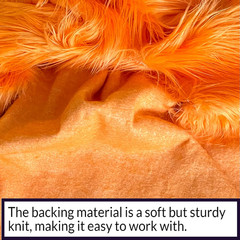 Bianna Vivid Orange Faux Fur Fabric, 60 Inches Wide Options, American Seller, Lu