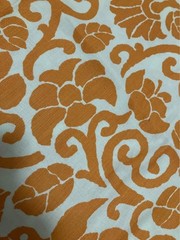 4.5 yards of DAVID HICKS orange-and-white parrot botanical upholstery fabric