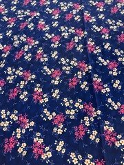 Floral Polyester Fabric 184×45 Navy Pink Ditsy Print Cottagecore