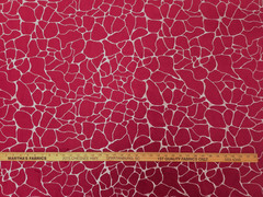 Covington DARE FUCHSIA Red Magenta Pink Water Pattern Embroidered Velvet Fabric