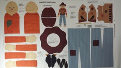 Harvest Handyman Fabric Panel by Leslie Beck Cotton 36 X 57 Inches