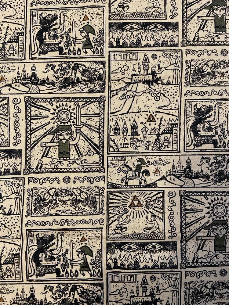 Legend Of Zelda Video Game Theme Fabric, 23 Inches X 44 Inches Wide