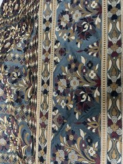 Exquisite Floral & Paisley Border Silk Sari Sage Green 5.5 In Length 44″ Wide