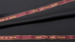 Plain Black Super 180s Wool Fabric Suiting Jacket Thobe Dishdash 3.50m x 1.50m
