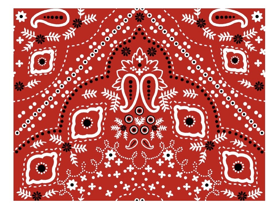 Gwen Studios Pre-Cut Cotton Fabric, Red Bandana, Half Yard