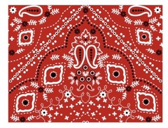 Gwen Studios Pre-Cut Cotton Fabric, Red Bandana, Half Yard