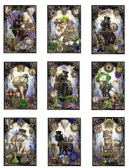 Steampunk Cats C MULTI-SIZE SET Cotton Fabric Quilt Blocks