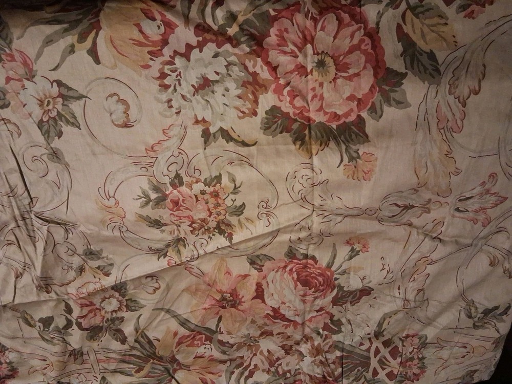 Floral On Beige Egyptian Cotton Fabric 34″ X 45″