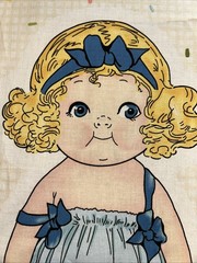 Penny Rose Fabric PAPER DOLLS BAKERY Cotton Fabric Panel Blue & Pink – New