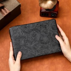 73” x 55” Tooled Faux Leather Sheets Vintage Floral Embossed Faux Leather F…