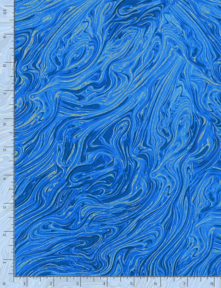 Fairy Soiree Fabric | Sky Blue Metallic Marble Blender | Timeless Treasures YARD