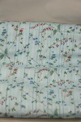 Blue Floral Flower Fabric 30″x30″ Material Scrap Remnant Red Green