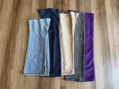 Denim Jean Scraps 10 Leg Panels Quilting Sewing Variety of Colors