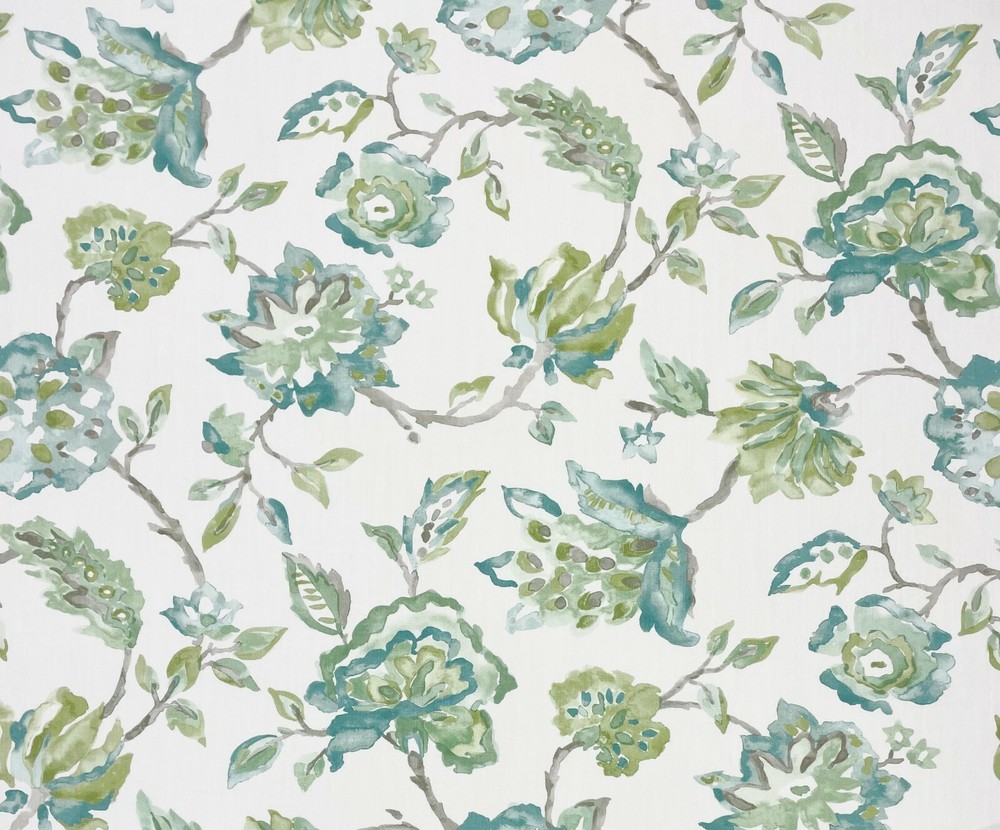KRAVET ETHERIA ARBORETUM GREEN WATERCOLOR FLORAL MULTIUSE FABRIC BY YARD 54″W