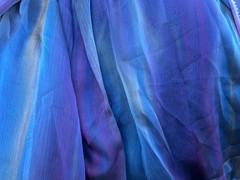 Multi color of Blue & Purple on soft chiffon Fabric By the Yard 46″ wide