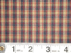 Navy Blue Red Plaid Homespun Sewing Quilt Home Decor Apparel Americana Fabric