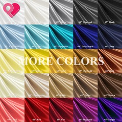 60″-65″ Premium BRIDAL SATIN FABRIC 60 Color Silky Smooth Ultra Shiny 156g Soft