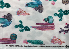 Colorful Cactus Fabric Brother Sister Design Studio Sold by the Yard x 44″