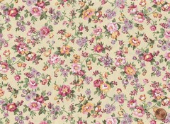 Country Floral JELLY ROLL: 20) 2 1/2″ x 44″ Strips, PINK GREEN BEIGE, Dups