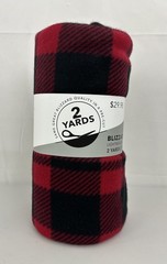 Joann Fabrics Lightweight Blizzard Fleece Luke Red & Black Buffalo Plaid 2 Yards