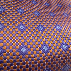 Mardi Gras Theme 100% Italian Silk Fabric Panel Orange Purple DIY Sewing