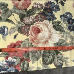Richloom Floral Screen Print Fabric 108 X 55 Inches 3 Yard Yellow Upholstery VTG