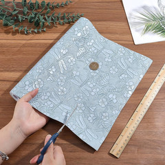 54 X 11.8 Inch Vintage PU Leather Butterfly Flower Embossed Rolls Floral Texture