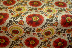 1 of 30 yds Richloom Kas Fabric Suzani style Medallion Red Upholstery 54″w BTY