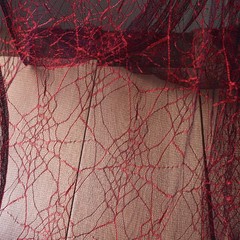50*150cm Thin Transparent Spider Web Mesh Red Texture Fabric DIY Stage Crafts.