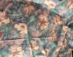 VTG 80s Stanley King Hibiscus Floral Fabric Screen Print Blue Pink Green 57 X 84