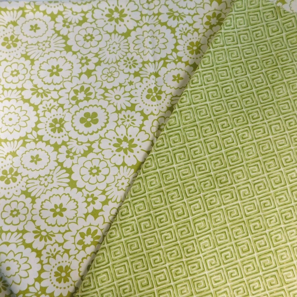 Green Decorator Fabric Mill Creek, Cotton Floral Geometric 2.33 Yards Decor NEW