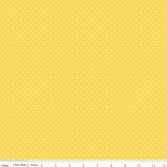Fat Quarter Riley Blake Basics Swiss Dot (Printed) Yellow On White Quilt Cotton