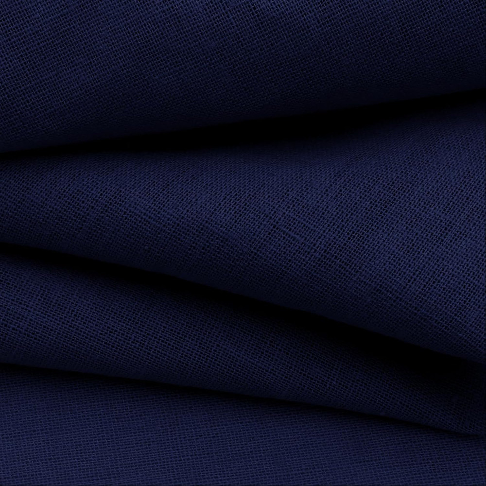 Navy Blue Linen Cotton Fabric 2 Yards 61″ Wide, Linen Cotton Blend |