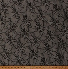 Soft Lace Spiderwebs Spiders Black Lace Fabric by the Yard (D171.16)