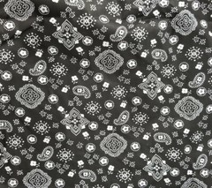 4.5 Yards Black with White Paisley Print Polycotton Polyester Cotton Blend