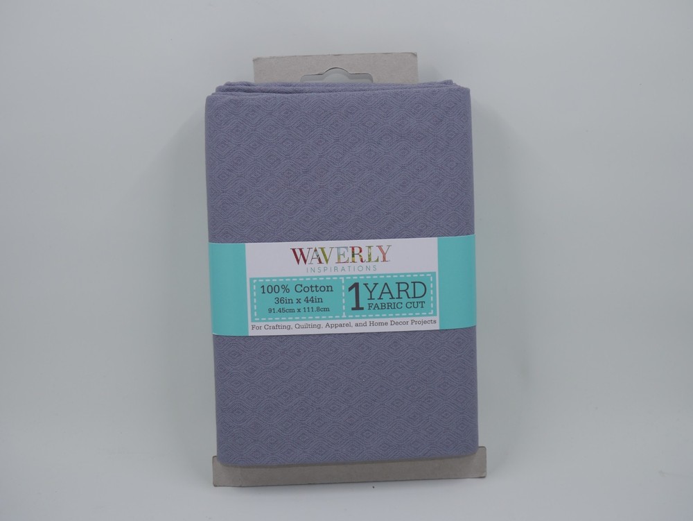 Waverly Inspirations Cotton Fabric 1 Yd X 44″ Charcoal Gray Diane’s Diamond NWT