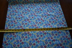 By 1/2 Yd, Vintage, Red Blue Green & Yellow Calico on White Quilt Cotton, B1248